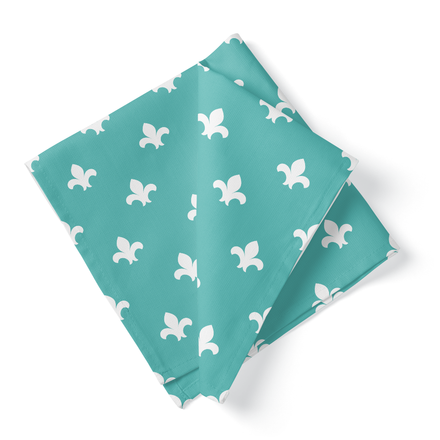 106_Fleur-de-Lys Turquoise-Blanche 106_Fleur-de-Lys Turquoise-Blanche