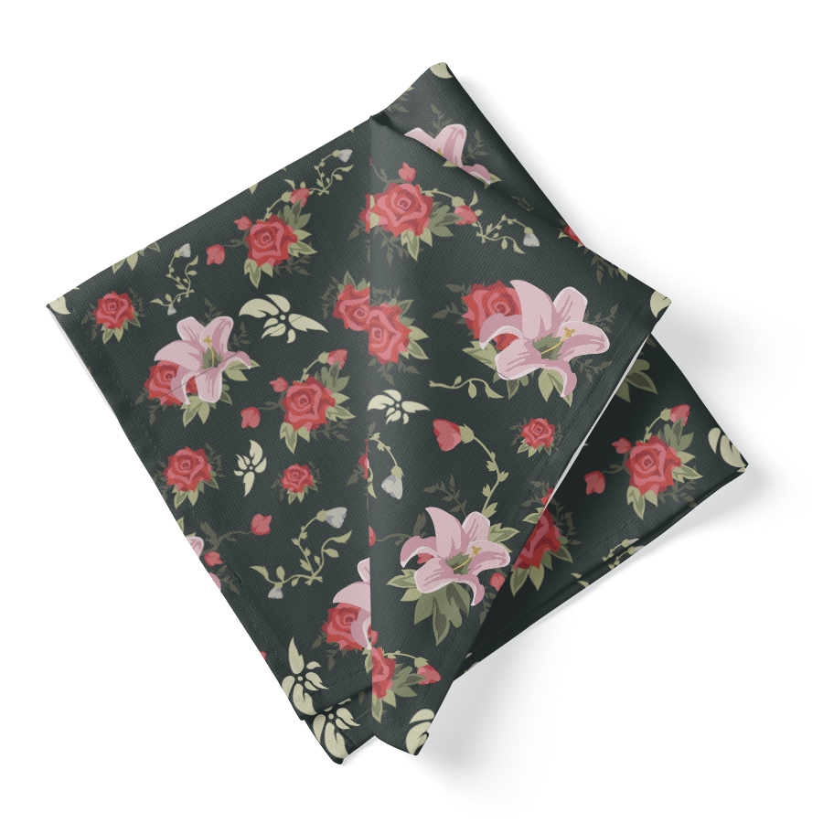 162_Fleuris_Noir_Rouge_Rose 162_Fleuris_Noir_Rouge_Rose