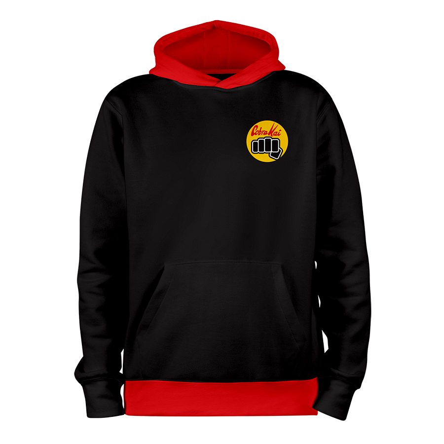 Cobra Kai-ROUGE_hoodies_Devant