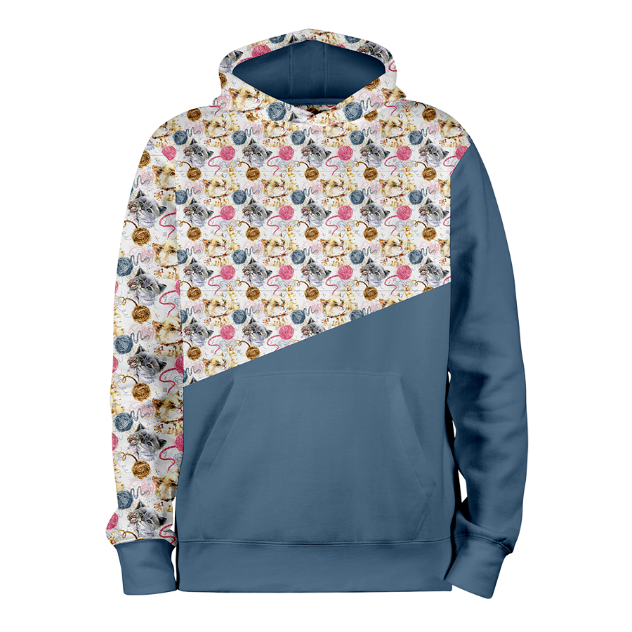 Petits Chats_BLEU_hoodies_Devant