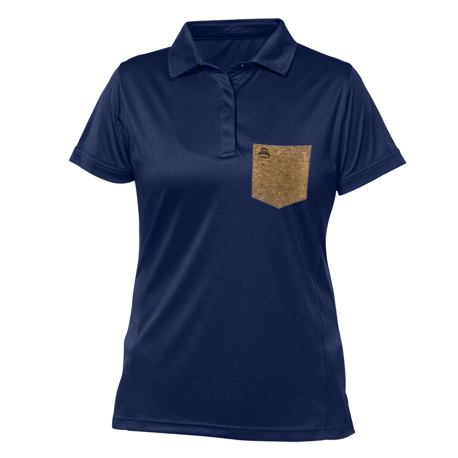 Women-polo-dri-fit-100%-polyester-pocket-navy
