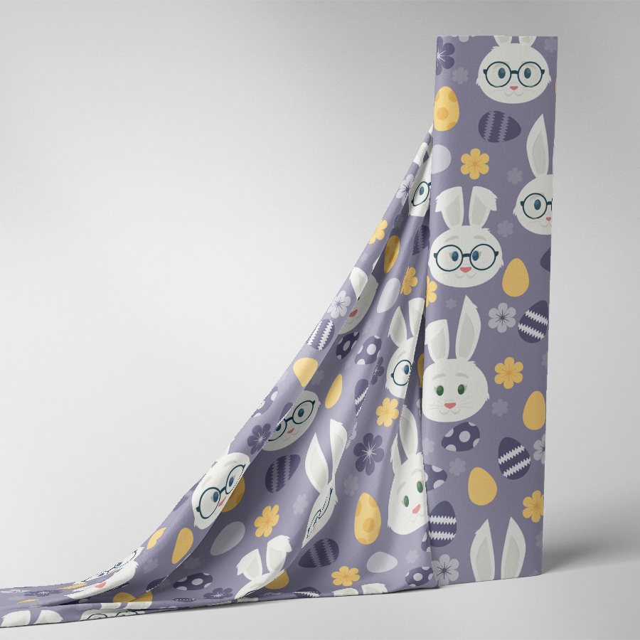 329_Lapins Oeufs de Pâques Mauve Jaune Blanc 329_Lapins Oeufs de Pâques Mauve Jaune Blanc