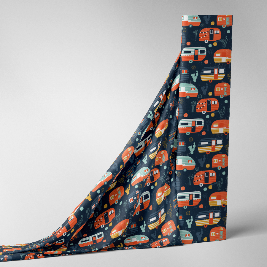 335_Camping Roulotte Bleu Orange