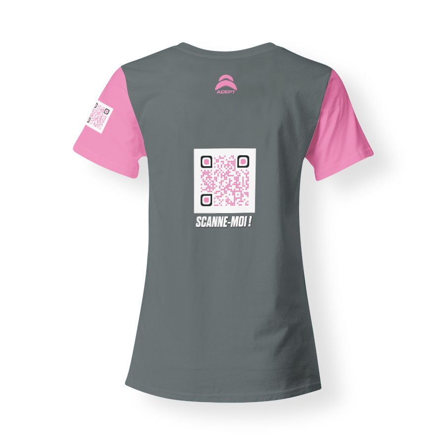 T-SHirt_V-Neck_FEMME_ROSE-GRIS_DERRIERE