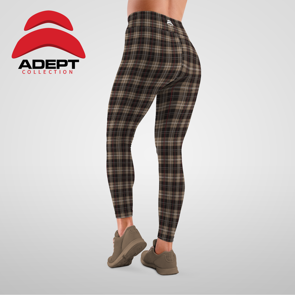 305_Tartan Beige Noir Rouge_Motif_Legging_DERRIERE_SITE