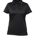 Women polo dri-fit 100% polyester black