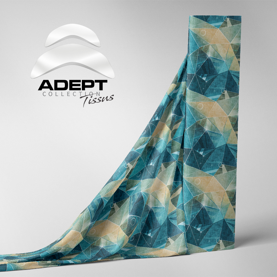 423_Polygones Turquoise Beige 423_Polygones Turquoise Beige