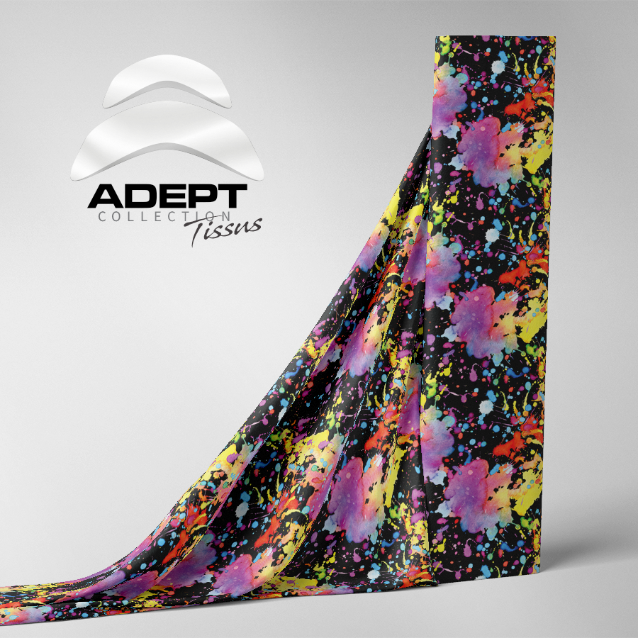 429_Splash Abstrait Noir Jaune Mauve