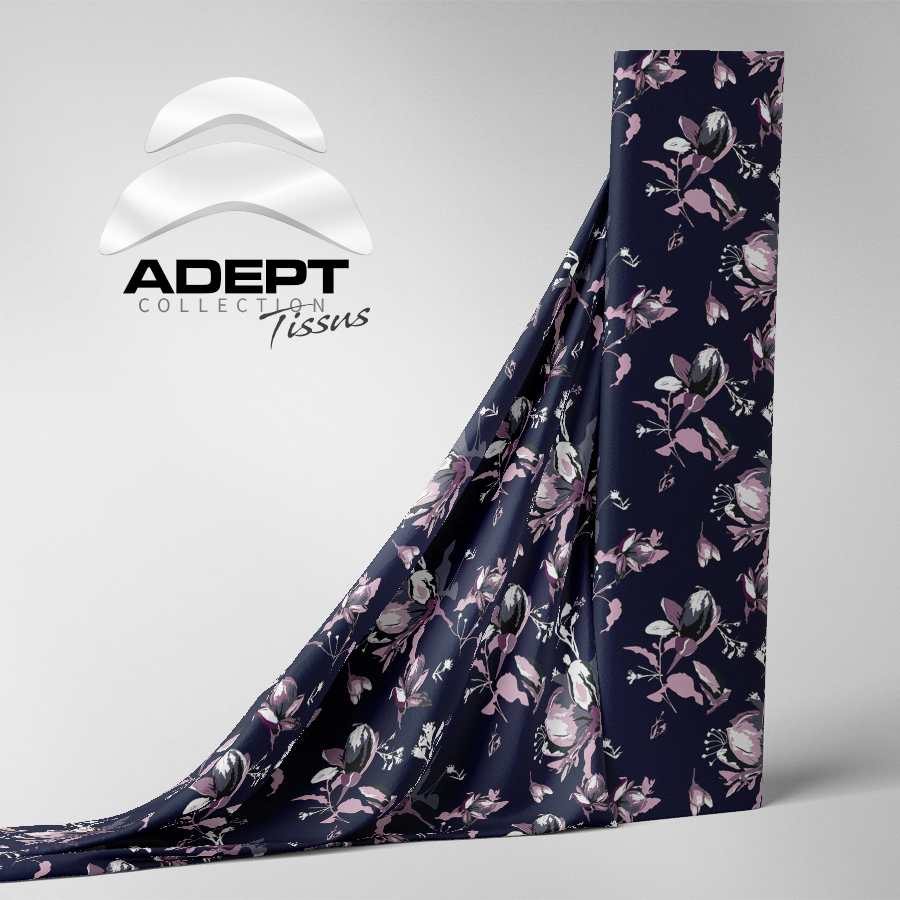 430_Fleuris Abstrait Bleu Mauve