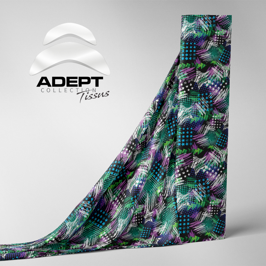 432_Géométrie Urbaine Étoilé Vert Bleu Mauve