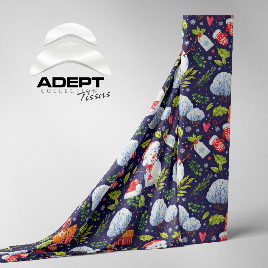 451_Mitaine Tuque Bonhomme de neige Noël