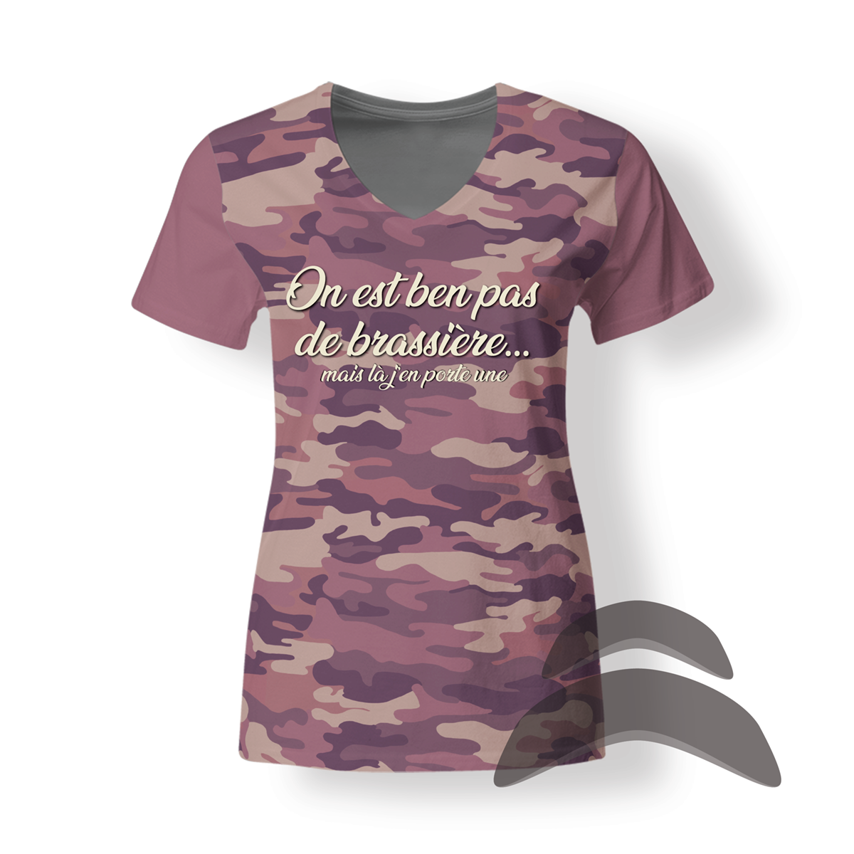 T-Shirt FEMME / ON EST BEN PAS DE BRASSIÈRE -Camo – La Boutique
