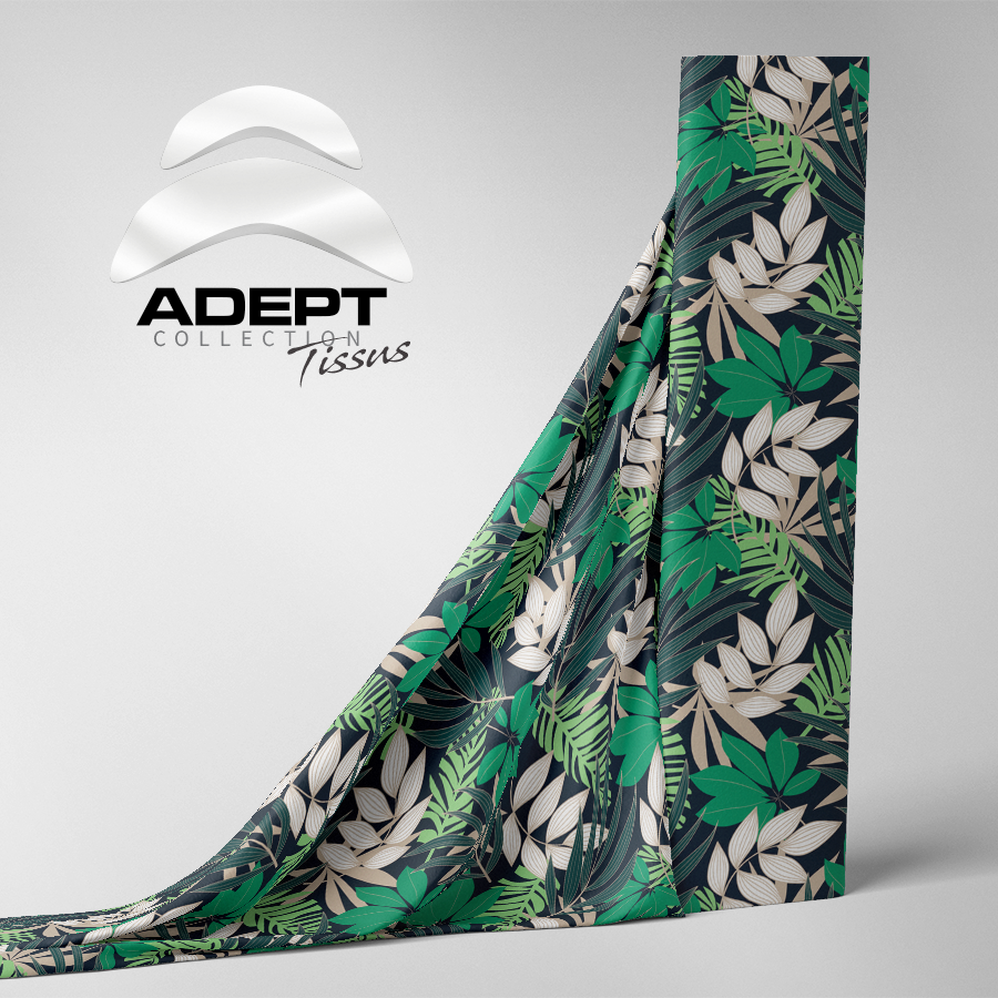 518_Fleuris Tropical Vert Noir Blanc_1