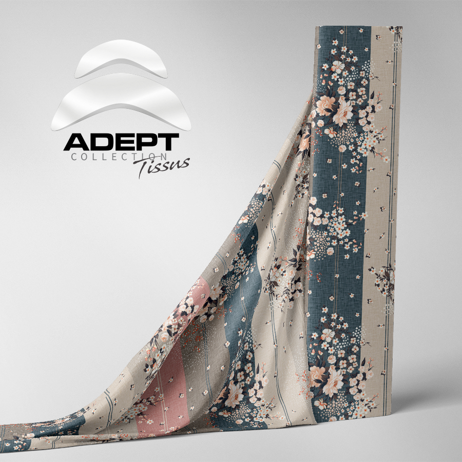 527_Canvas Fleuris Bleu Beige Rose_1