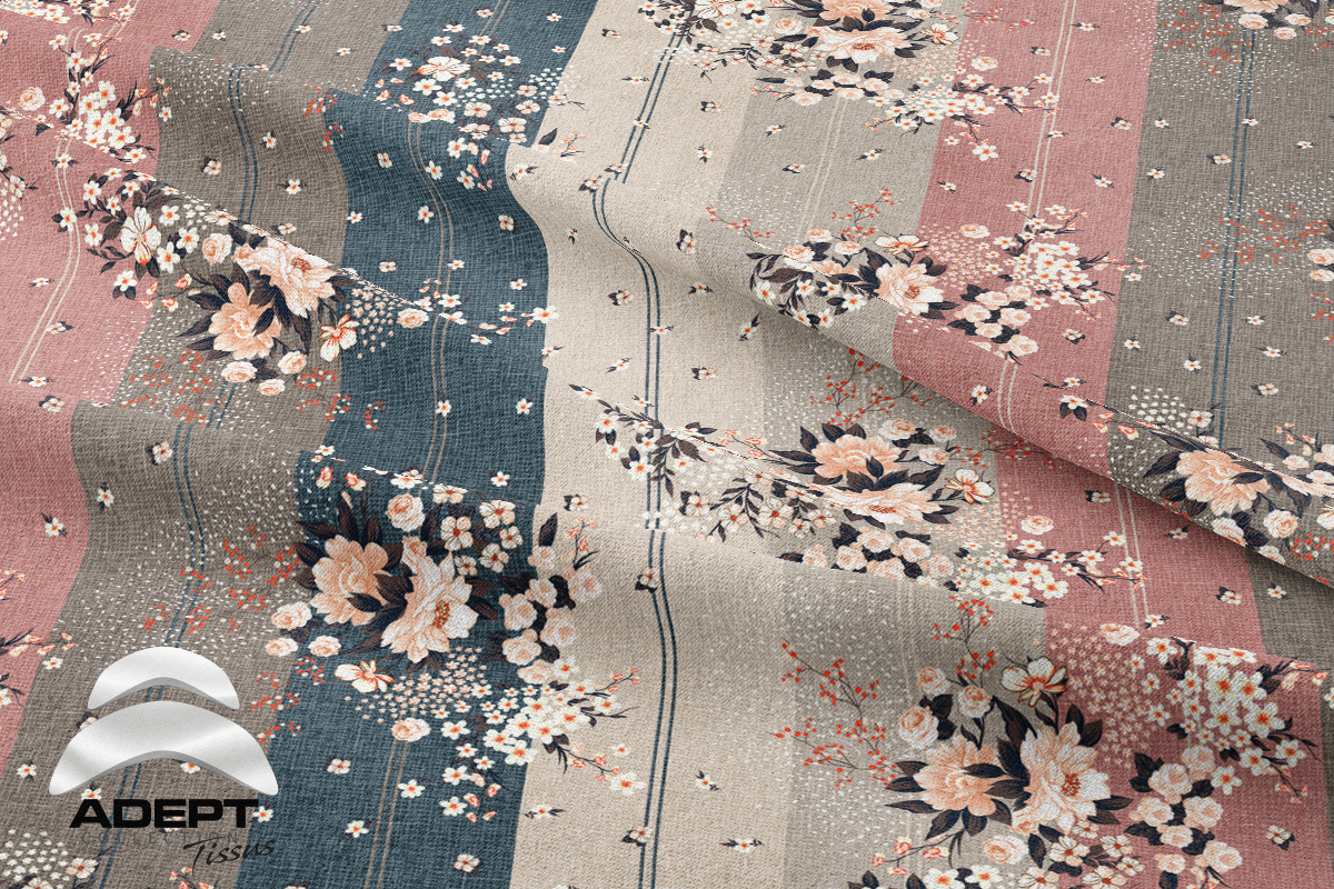 527_Canvas Fleuris Bleu Beige Rose_2